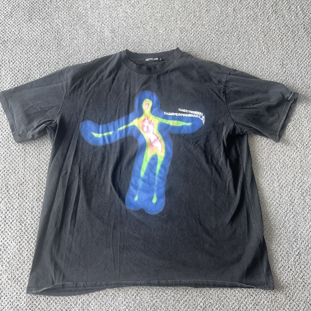 Aelfric Eden Distorted Black T Shirt. XL